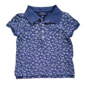 POLO RALPH LAUREN Girls Floral Cotton Polo Shirt Size 4T